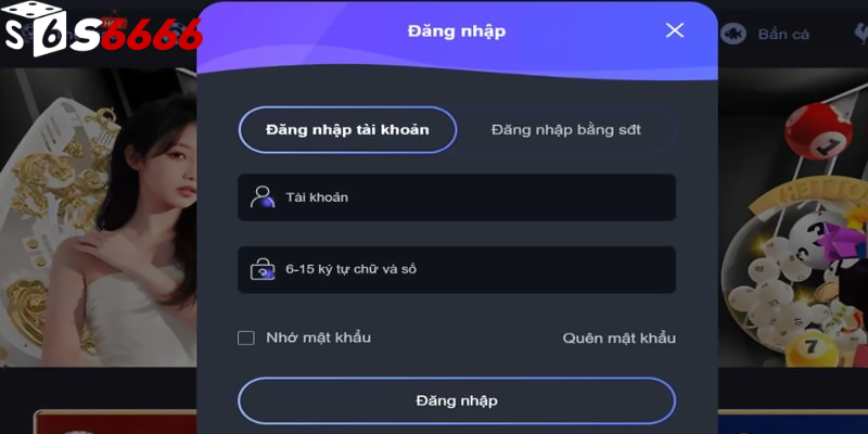 Cách thực hiện đăng nhập S6666